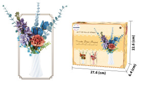 Mamido Mamido Drevená stavebnica 3D kytica farebných kvetov MT1179