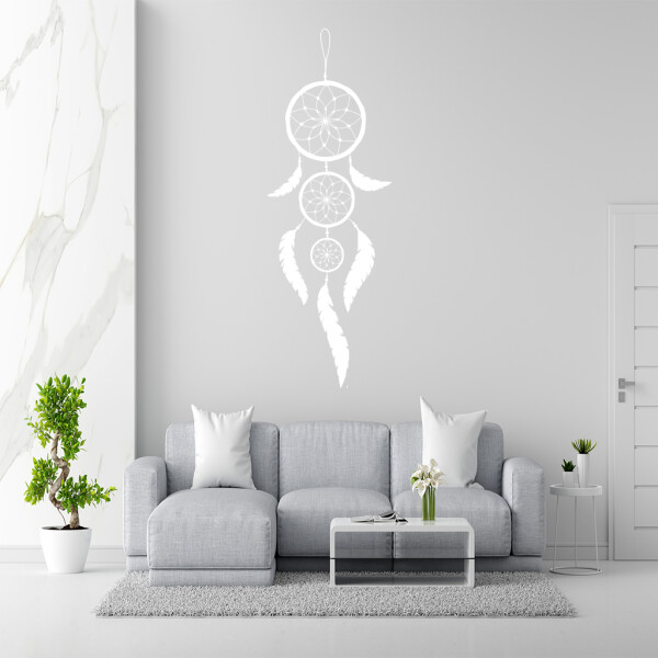 Veselá Stena Samolepka Indiánsky lapač snov Farba: bílá, Veľkosť: 100 x 35 cm