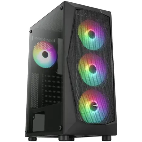AeroCool Falcon V2 ARGB čierna / ATX / 2x USB-A 3.0 / 1x USB-A 2.0 / 4X 120mm / bez zdroja / priehľadná bočnica (ACCM-PV41142.11)