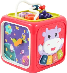 CHIPOLINO Motorická kocka 6v1 Animals červená