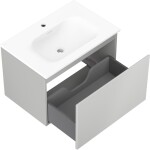 MEXEN/S - Orio kúpeľňová skrinka 70 cm s umývadlom Vela, 1 šuplík, šedá mat/biela mat 91A10-07047-1-BF62-W23M01