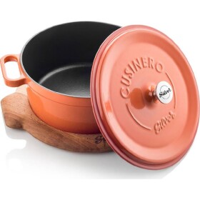 Litinový hrniec 20 cm oranžový - Silver - Silver