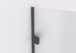 CERANO - Sprchová zástena Walk-in Orbis Top Round - Ľavá - 8 mm - guľatá vzpera - čierna matná, mliečne sklo - 110x200 CER-682186