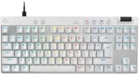 Logitech G Pro X TKL Rapid biela / herná klávesnica / US layout / USB / RGB Lightsync (920-013242)