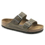 Dámske/pánske žabky Birkenstock Arizona Soft Footbed Oiled Leather Narrow Faded Khaki (1019377) 37