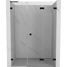 MEXEN/S - Lunar-F L skladacie sprchové dvere pravé 150, transparent, čierna 836SL-150-050-70-00-P