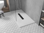 MEXEN/S - Toro obdĺžniková sprchová vanička SMC 150 x 70, biela, mriežka čierna 43107015-B