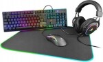 Deltaco Komplektas DELTACO GAMING RGB, ausinės/ klaviatūra / pelė / pelės padas, juodas / GAM-084-UK