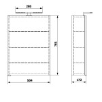 SAPHO - RIWA galérka s LED osvetlením, 50x70x17cm, biela lesk RIW050-0030