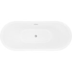 MEXEN/S - Lotos voľne stojaca vaňa 150 x 75, biela, sifón a prepad nikel kartáčovaný 52051507700-97