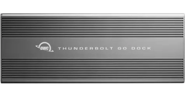 OWC Thunderbolt Go Dock strieborná / Dokovacia stanica / 2x Thunderbolt 4 / USB-C / SD čítačka / 90W PD (OWCTB4DKG11P)