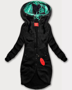 Čierna dámska dlhá mikina s asymetrickou spodnou časťou LHD (AMG-13) odstíny černé S (36)