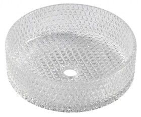 SAPHO - MARAGUA gravírované sklenené umývadlo na dosku priemer 39,5cm, číre sklo TY214CL