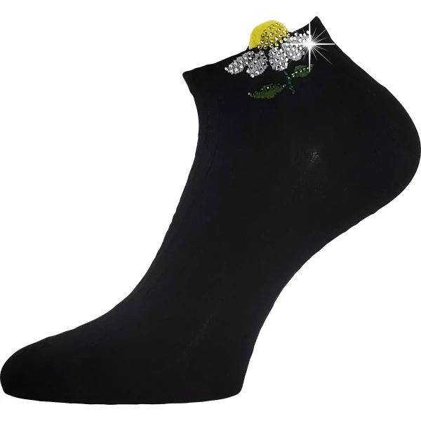 LONKA Ponožky dámské elegantní FLITANA 02 s kamínky ČERNÉ (3 páry) 39-42 126888