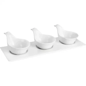 Lamart Dine Sada Servírovacie misky 3ks biela / 34 x 12cm / porcelán (8590669368617)