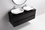 CERANO - Kúpeľňová skrinka Carole + doska pod umývadlo Navira Pro - 36 mm - čierna matná - 140x51,6x46 CER-668288