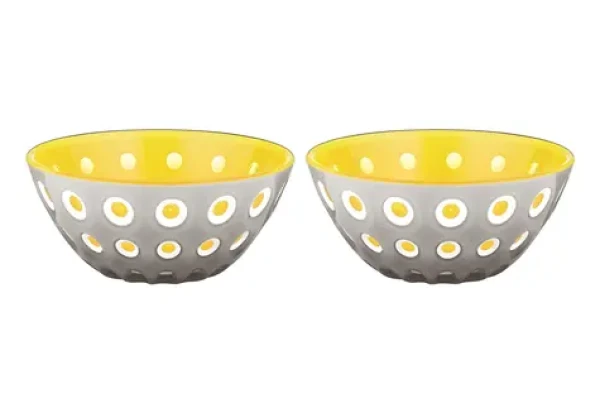 Guzzini LE MURRINE žltá/sivá/biela / Sada misiek / 2 ks / O 12,5 cm / akrylát (279412141)