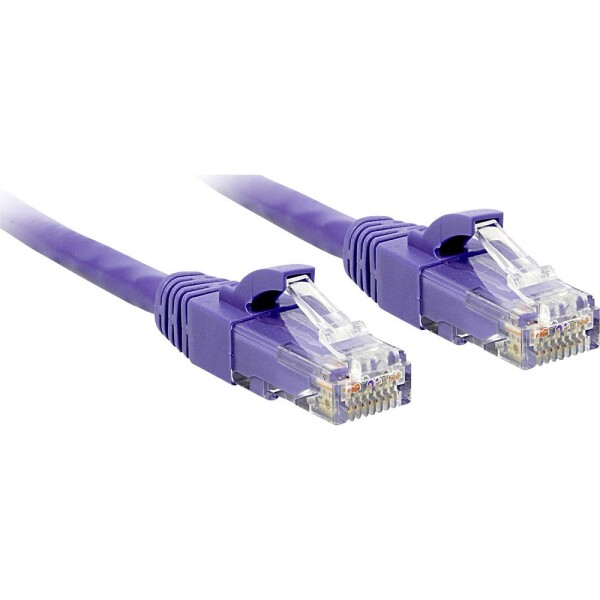 LINDY 48124 RJ45 sieťové káble, prepojovacie káble CAT 6 U/UTP 3.00 m fialová s ochranou 1 ks; 48124