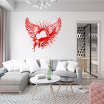 Veselá Stena Samolepka Srdce s krídlami Farba: bílá, Veľkosť: 80 x 84 cm