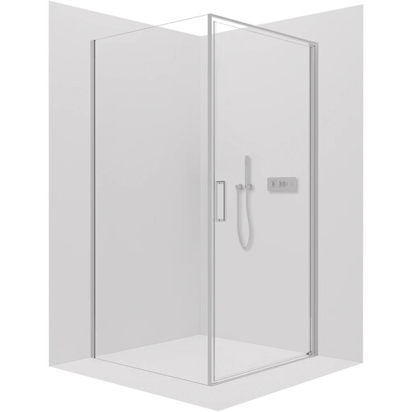 CERANO - Sprchovací kút Porte Ľ/P - 8 mm - chróm, transparentné sklo - 100x80x195 - otočný CER-413516