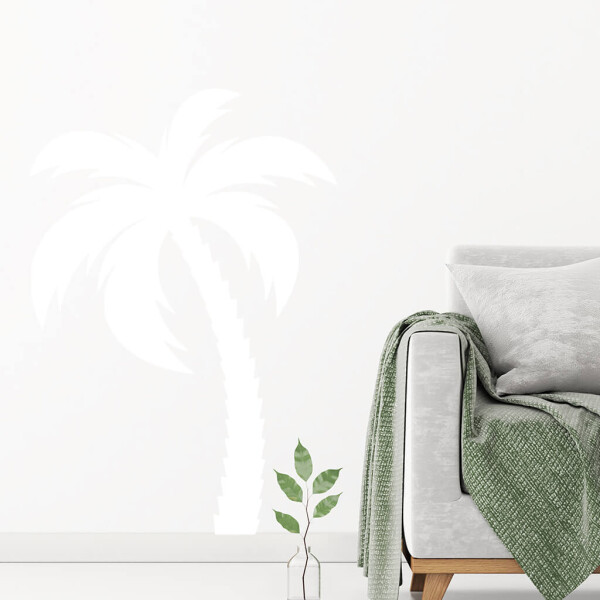 Veselá Stena Samolepka Palma Farba: bílá, Veľkosť: 100 x 69 cm