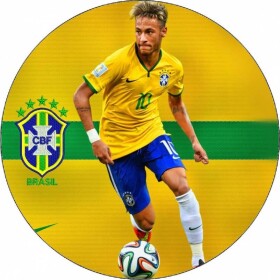 Jedlý papier Neymar s brazílskou vlajkou 19,5 cm - Pictu Hap - Pictu Hap