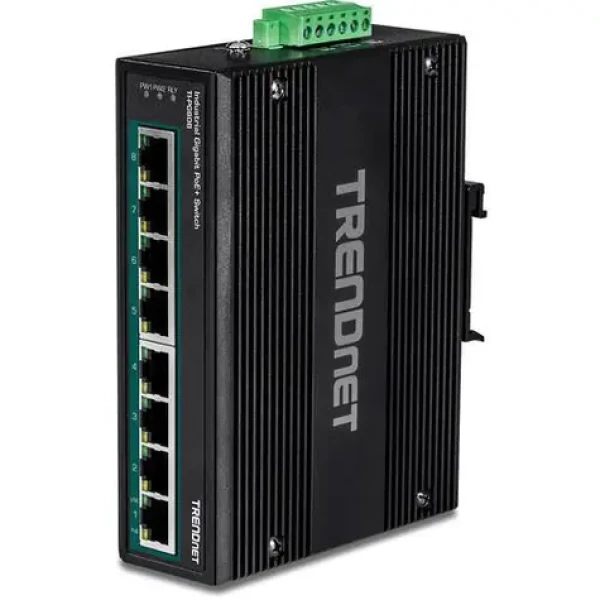 Trendnet TI-PG80B / Priemyselný switch / 8x Gigabit PoE+ / 200 W / 16 Gbit/s / DIN-Rail (TI-PG80B)