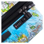 Veľký škrupinový kufor na kolieskach Heys Journey 3G L Blue Map