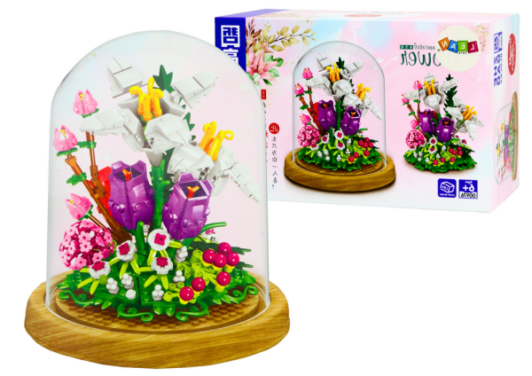 Mamido Sada stavebnice Kvety v skle 487 dielikov