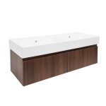 Kúpeľňová skrinka s umývadlom SAT Evolution 118x30x44, 8 cm orech mat SATEVO120NAU2 SATEVO120NAU2