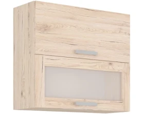 Horná kuchynská skrinka s presklením Bordeaux, 80 cm, dub bordeaux%