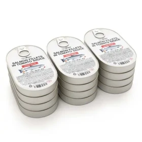 Lososové filety v paradajkovej omáčke - GymBeam (12 x 170 g) (105859-2-12x170g)