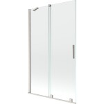 MEXEN/S - Velár dvojkrídlová posuvná vaňová zástena 110 x 150, transparent, nikel kartáčovaný 896-110-000-01-97