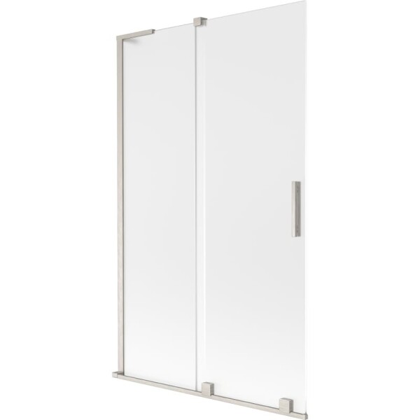 MEXEN/S - Velar L dvojkrídlová posuvná vaňová zástena 110 x 150, dekor, nikel kartáčovaný 896-110-003-31-97