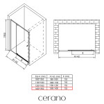 CERANO - Sprchové pivotové dvere Santini Ľ/P - 6 mm - čierna matná, transparentné sklo - 140x195 CER-428779