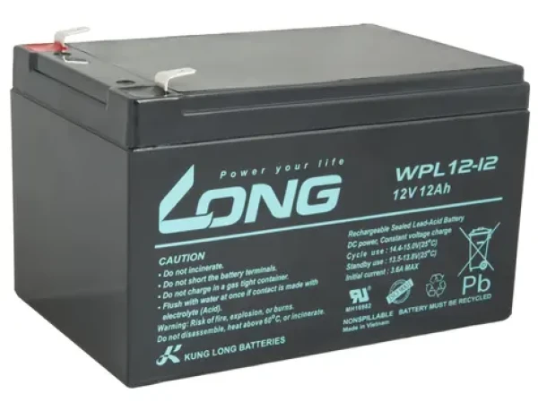 Long WPL12-12 / Olovený akumulátor / AGM / 12V / 12Ah / F2 / LongLife 9 rokov (PBLO-12V012-F2AL)