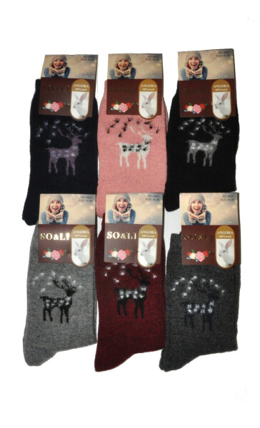 Dámske ponožky 002/14 Angora burgundy - WiK SO&LI 35-38