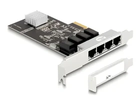 DeLock PCI Express x4 / Sieťová karta / 4X RJ45 / Gigabit LAN / Realtek RTL8111H (88618)