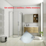 H K - Štvrťkruhový sprchovací kút MELODY S2 80x80 s dvojkrídlovými dverami, chróm, vrátane sprchovej vaničky z liateho mramoru MELODYS280/THOR-80Q