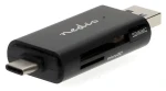 Nedis duálna čítačka pamäťových kariet / Čítačka pamäťových kariet / USB-C a USB-A / USB 3.2 Gen1 / SD/microSD/SDHC/SDXC (CRDRU3110BK)