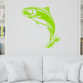 Veselá Stena Samolepka Pstruh Farba: zelená, Veľkosť: 100 x 106 cm