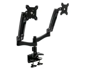 SilverStone ARM22BC kovový držiak pre dva monitory do 24 čierna / Vesa 75x75 amp; 100x100 / pivot / 10 kg nosnosť (SST-ARM22BC)