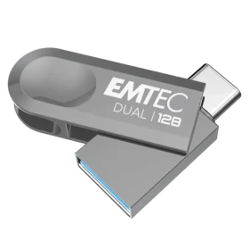 EMTEC Dual D280 USB 3.2 Type-C 128GB strieborná / flash disk (ECMMD128GD283)