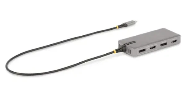 StarTech 117B-USBC-MULTIPORT sivá / USB-C dokovacia stanica pre tri monitory / 2x HDMI / 2x DisplayPort / Ethernet (117B-USBC-MULTIPORT)