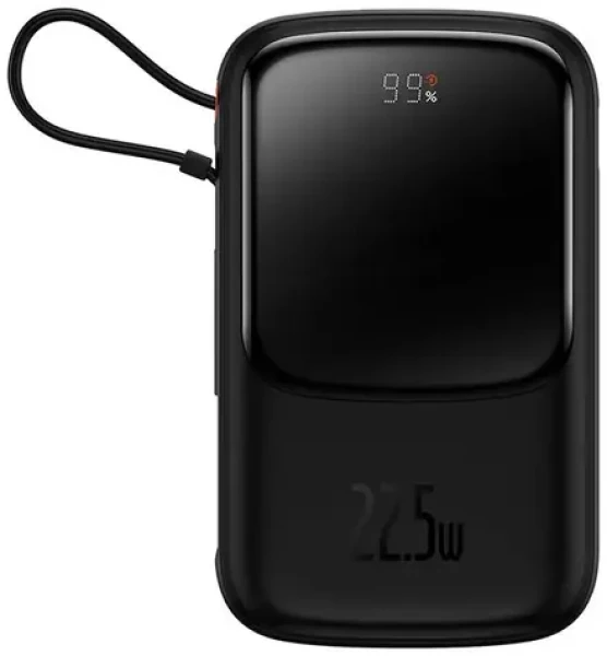 Baseus Qpow PRO 10000mAh 22.5W s káblom USB-C čierna / Powerbanka / USB-C / USB-A / Lightning (PPQD060101)