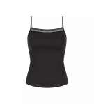 Dámske tričko GO Ribbed Spaghetti Top BLACK BLACK 0004 SLOGGI BLACK