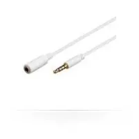 MicroConnect Slim audio kábel 4-pin Jack 3.5mm (M) - Jack 3.5mm (F) 1m biela (IPOD003A)