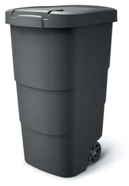 Záhradná nádoba s kolieskami WHEELER 90 l antracit/s recyklovaným čiernym vekom