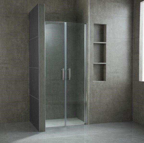 OLSEN SPA - Sprchové dvere VITORIA NEW - FARBA rámu - Hliník leštený, Rozmer A - 120, Smer zatvárania - Univerzálny Ľavé / Pravé, Výplň - Číre bezpečnostné sklo - 6 mm OLBENW102612CC