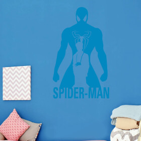 Veselá Stena Samolepka Spiderman silueta Farba: modrá, Veľkosť: 100 x 61 cm